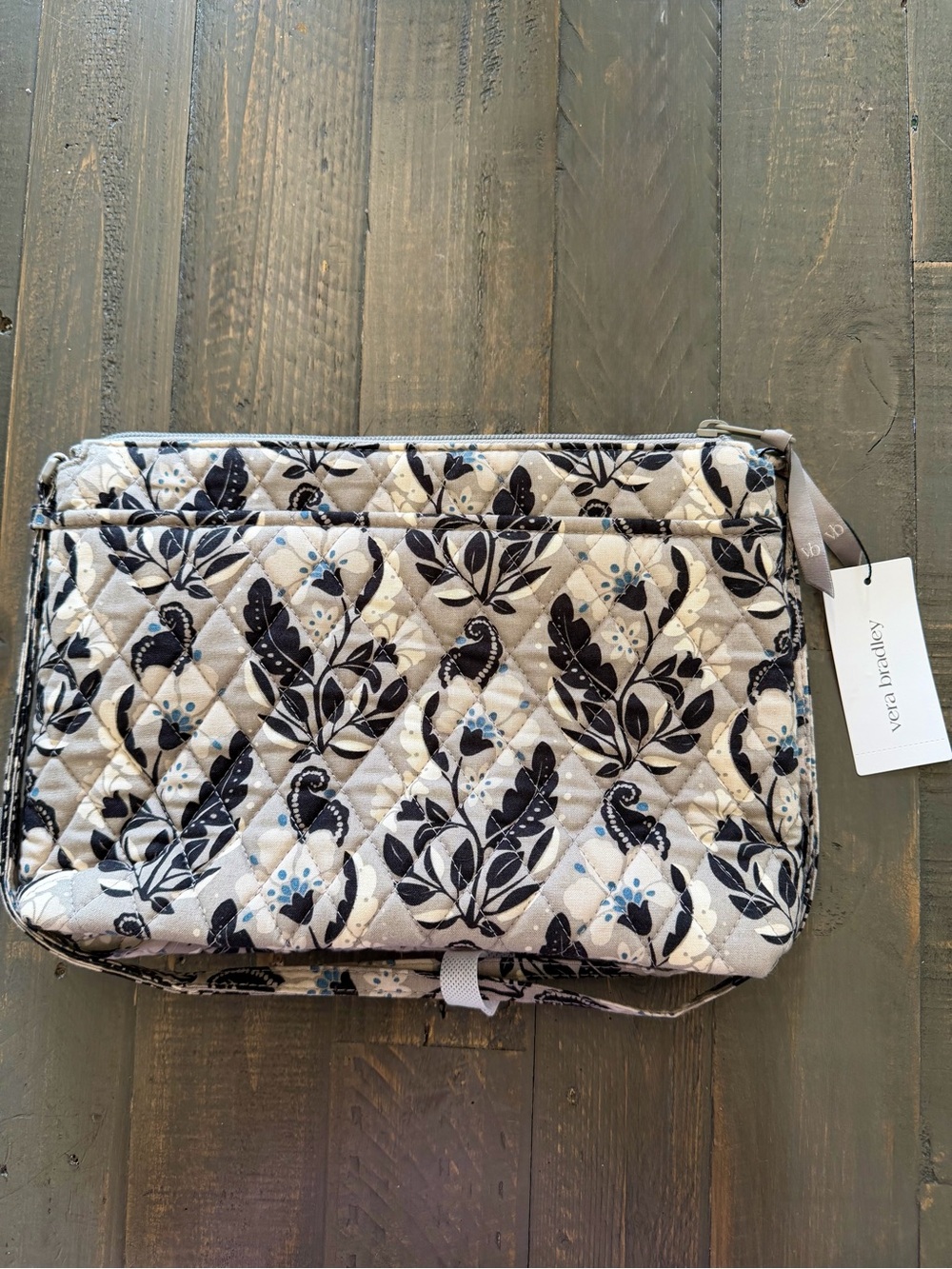 Vera Bradley Small Crossbody Bag Quilted Floral Grey NWT - Picture 2 of 10